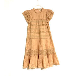 Ulla Johnson Womens Dress Small Aline Ruffles Orange Boho